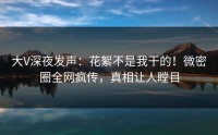 大V深夜发声：花絮不是我干的！微密圈全网疯传，真相让人瞠目