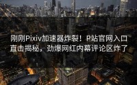 刚刚Pixiv加速器炸裂！P站官网入口直击揭秘，劲爆网红内幕评论区炸了