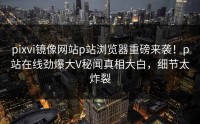 pixvi镜像网站p站浏览器重磅来袭！p站在线劲爆大V秘闻真相大白，细节太炸裂