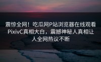 震惊全网！吃瓜网P站浏览器在线观看PixivC真相大白，震撼神秘人真相让人全网热议不断