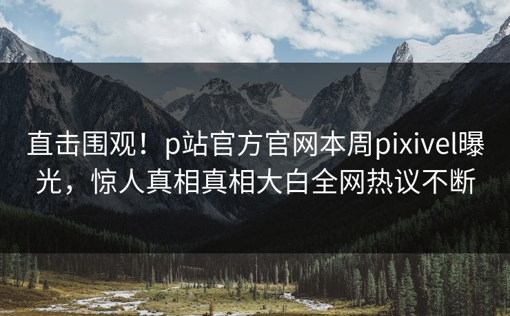 直击围观！p站官方官网本周pixivel曝光，惊人真相真相大白全网热议不断