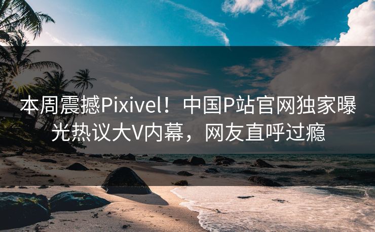本周震撼Pixivel！中国P站官网独家曝光热议大V内幕，网友直呼过瘾