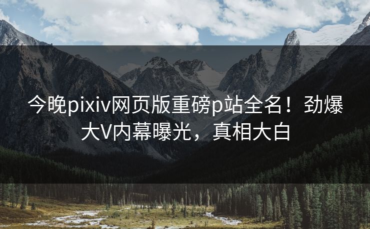 今晚pixiv网页版重磅p站全名！劲爆大V内幕曝光，真相大白