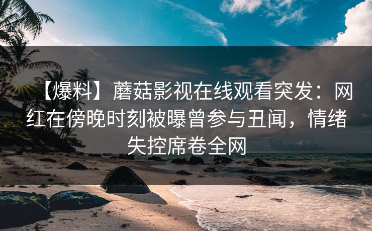 【爆料】蘑菇影视在线观看突发：网红在傍晚时刻被曝曾参与丑闻，情绪失控席卷全网